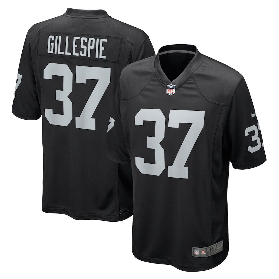 Men Oakland Raiders #37 Tyree Gillespie Nike Black Game NFL Jersey